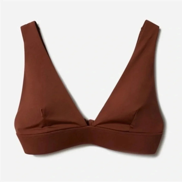 New Everlane Triangle Bikini Top Swimwear Brown - Picture 1 of 5